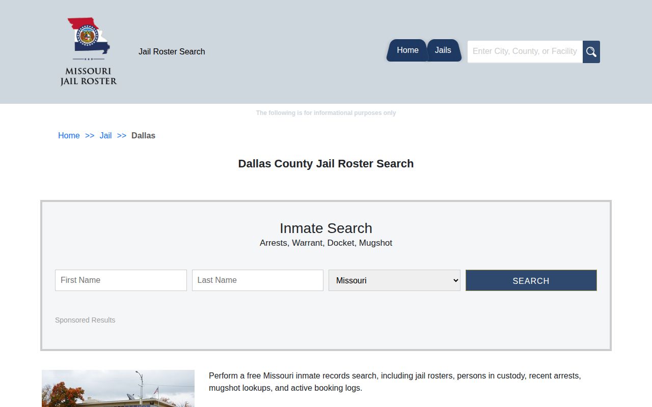 Unofficial Dallas County jail roster directory page shown for source comparison